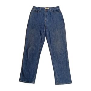 LL‎ Bean Womens Denim Jeans Classic Fit Curvy High Rise Straight Blue Size 12 MT